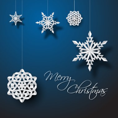 beyaz kağıt Noel kar taneleri vektör