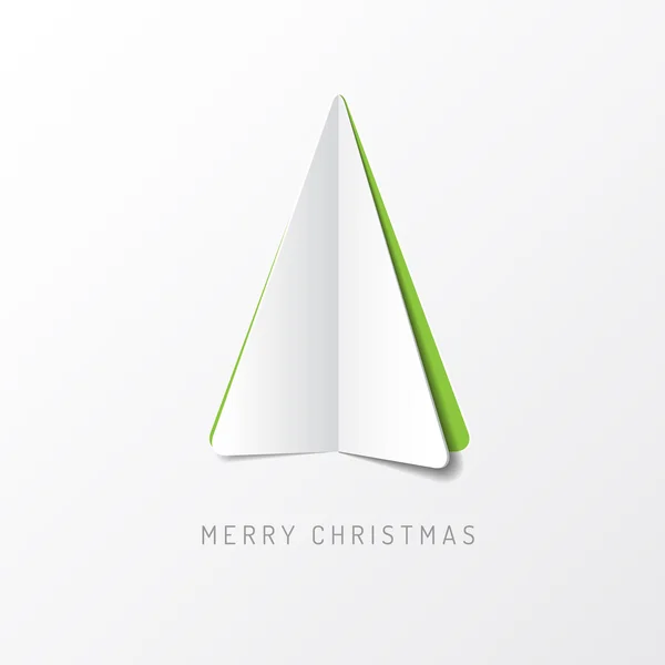 Árbol de Navidad blanco hecho de papel — Vector de stock