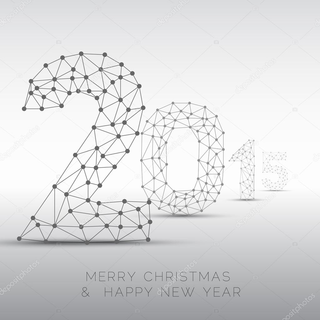 2015 card made from wired numbers