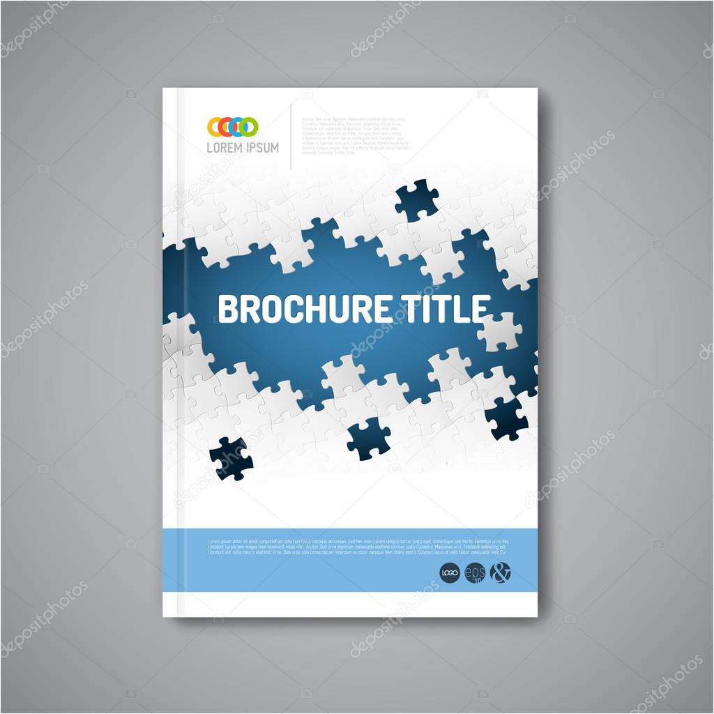 Abstract brochure design template with puzzle