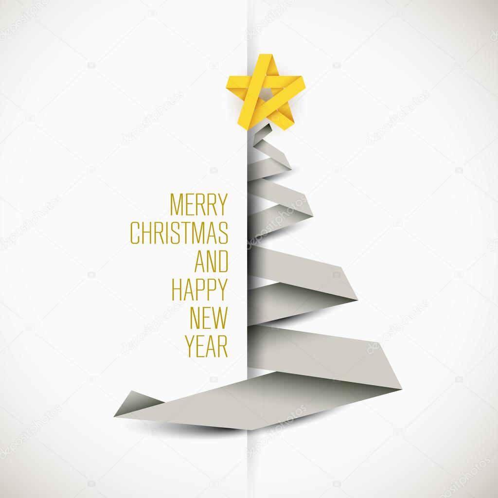 Simple vector card with christmas tree