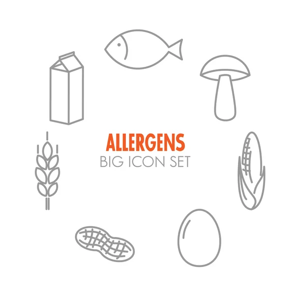 Vector iconen voor allergenen — Stockvector