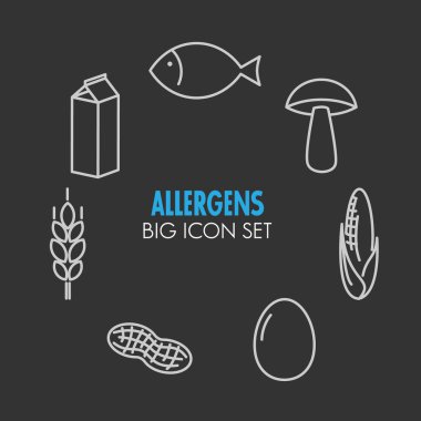Alerjenler için Icons set
