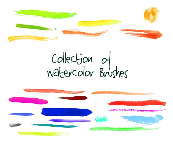 Vector collection of watercolor brushes — Stock Vector