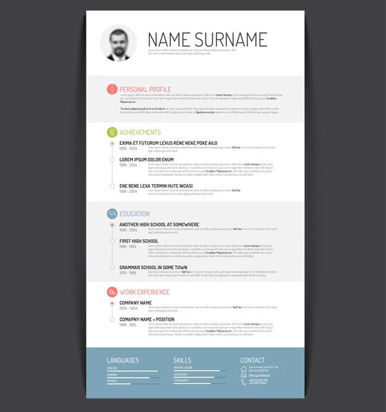 Minimalist resume template — Stock Vector