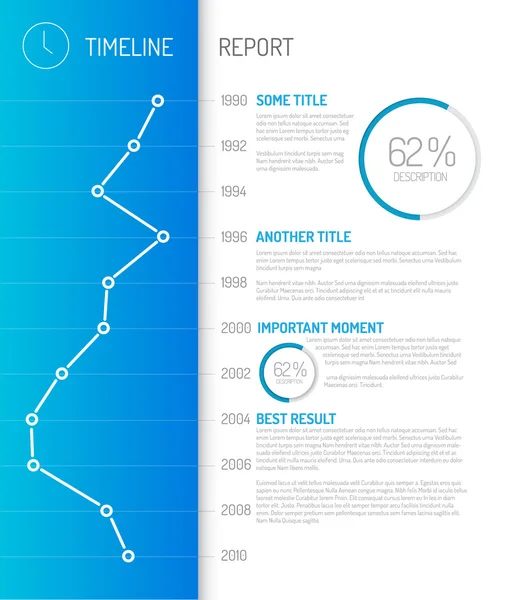 Relatório da linha do tempo do infográfico — Vetor de Stock