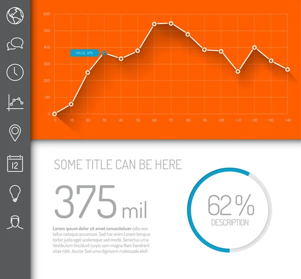 Plantilla de panel infográfico — Vector de stock