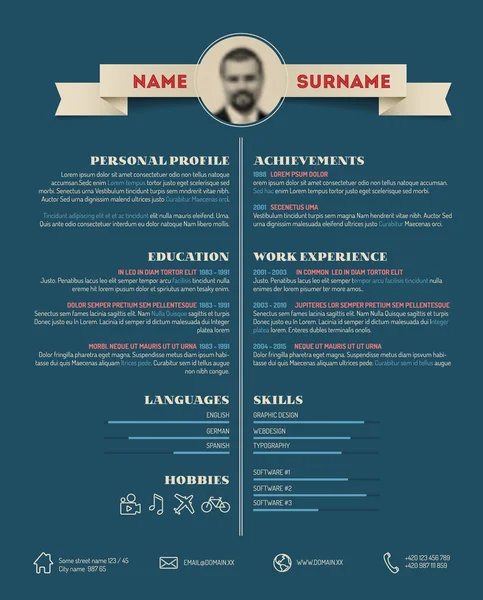 Karanlık retro minimalist cv — Stok Vektör