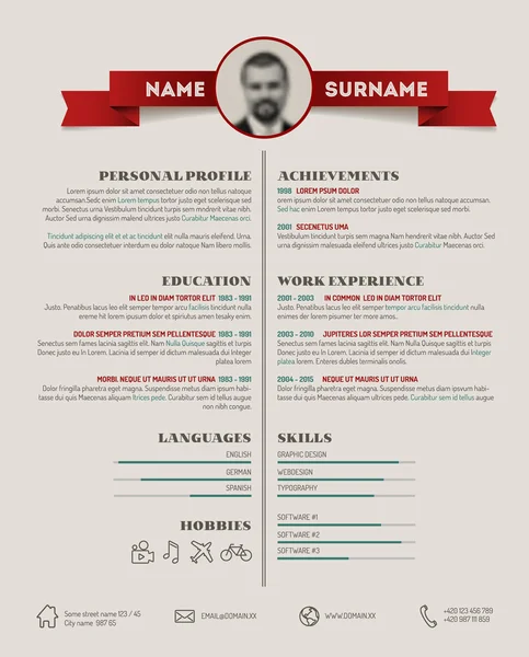 Özgün minimalist cv — Stok Vektör