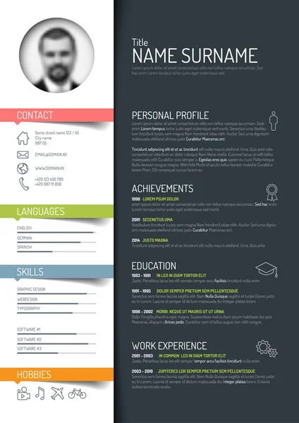 Modèle de CV Cv — Image vectorielle