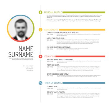 Minimalist cv özgeçmiş şablonu