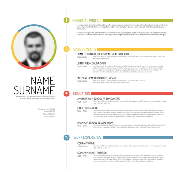 Мінімалістичний шаблон резюме cv — стоковий вектор