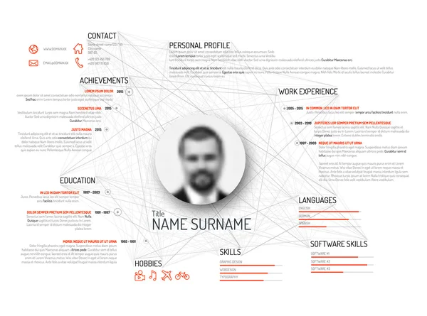 Original minimaliste cv — Image vectorielle