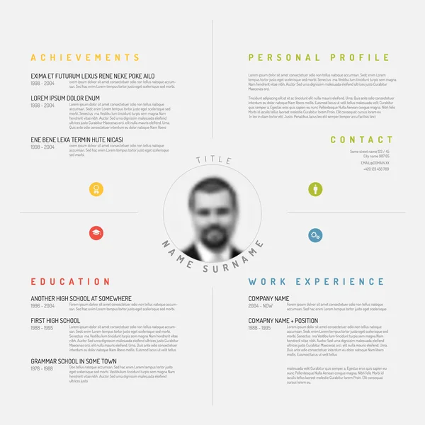 Modèle de CV cv minimaliste — Image vectorielle