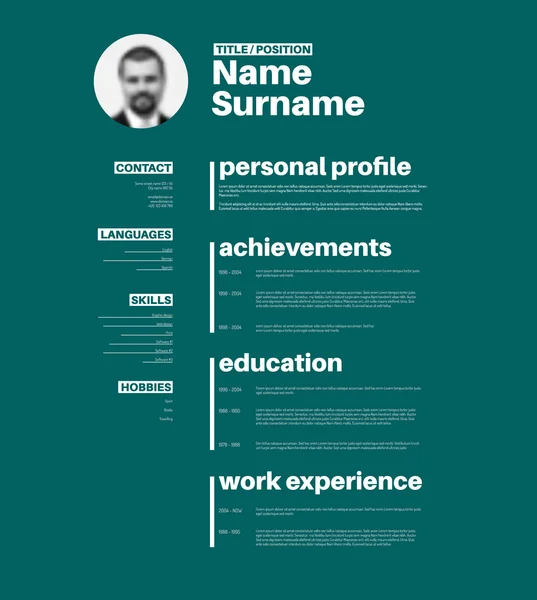 Modèle de CV Cv — Image vectorielle