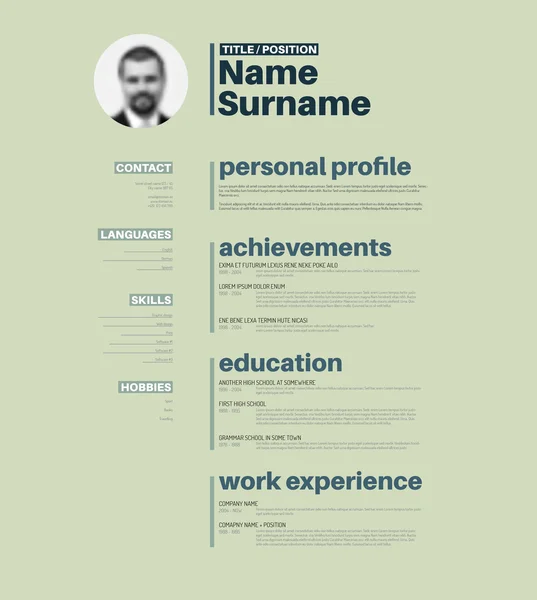 Шаблон резюме CV — стоковий вектор