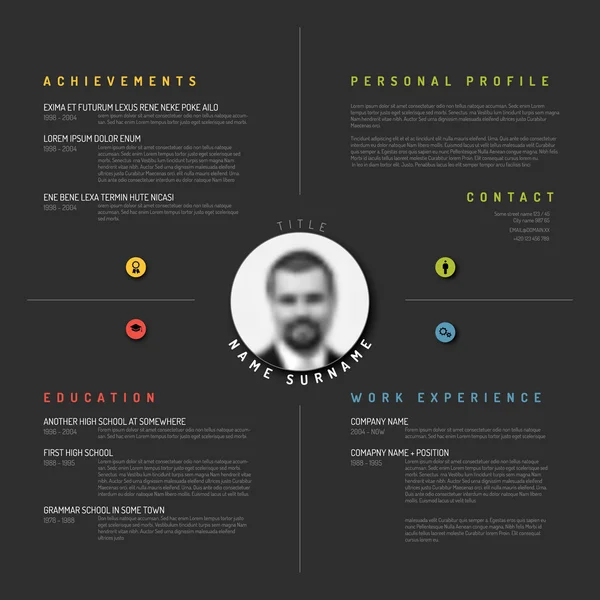 Cv CV design șablon — Vector de stoc