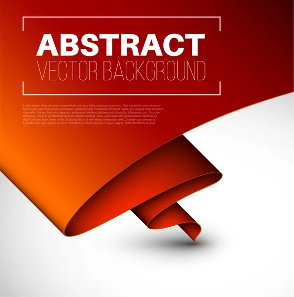 Abstraktní pozadí s přeloženou červeného papíru — Stockový vektor