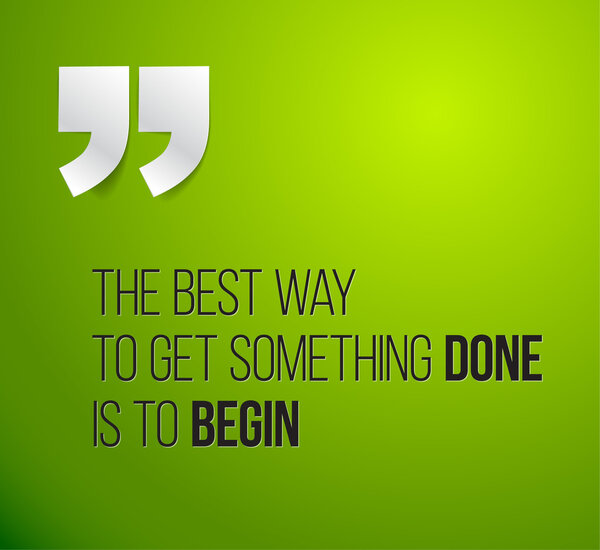 Minimalistic text lettering of an inspirational quote