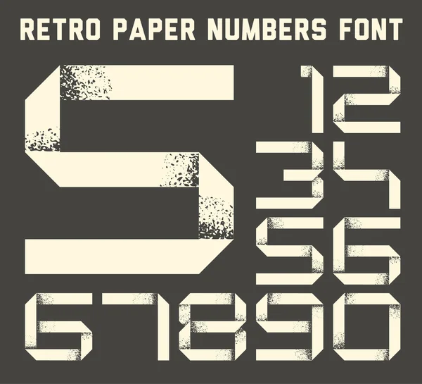 Numbers font made from paper — Stock Vector