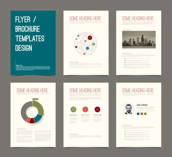 Presentatie dia's met grafieken en diagrammen — Stockvector