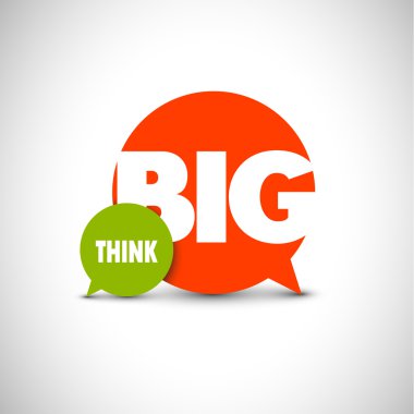 text lettering of an inspirational saying Think big clipart