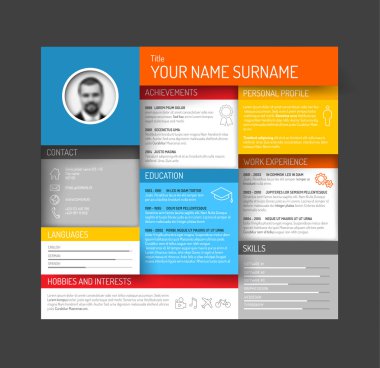 Minimalist cv özgeçmiş şablonu