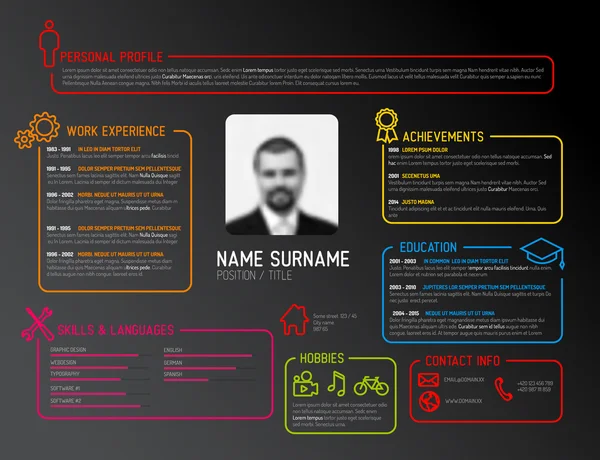 Özgün minimalist cv özgeçmiş şablonu — Stok Vektör