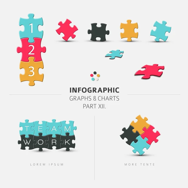 Puzzle elemei a infographics — Stock Vector
