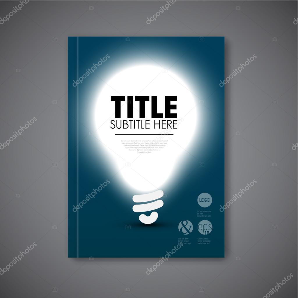 Book cover template with shining bulb Stock Vector Image by ©orson