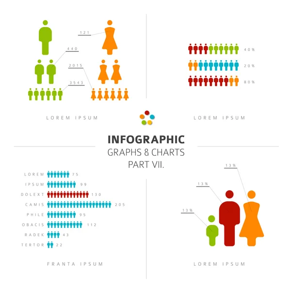 Coleção de elementos de pessoas infográficas —  Vetores de Stock