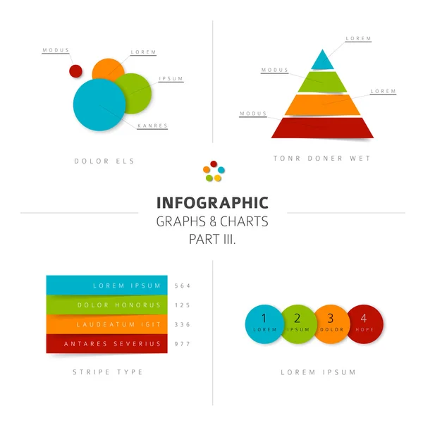 Flat Design Infografik Diagramme und Grafiken — Stockvektor