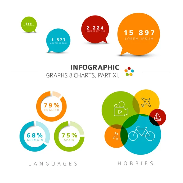 Elementos infográficos de design plano — Vetor de Stock