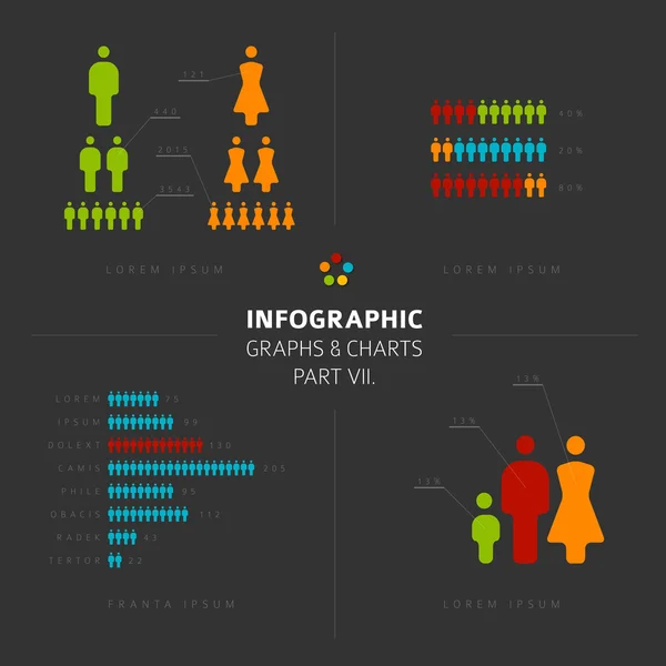 Coleção de elementos de pessoas infográficas — Vetor de Stock