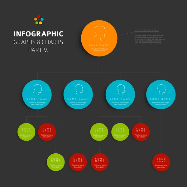 Flaches Design Infografik Hierarchie-Diagramm — Stockvektor