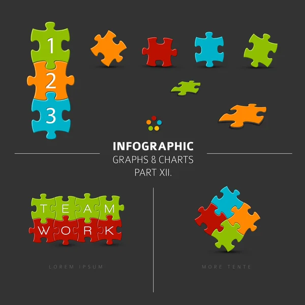 Elementy układanki dla Twojej infografiki — Wektor stockowy