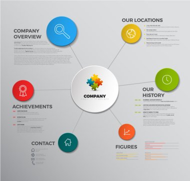 Company infographic overview design template clipart