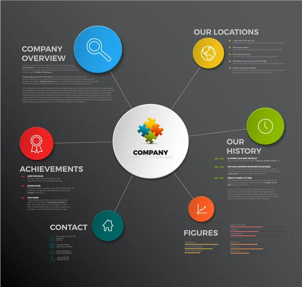 Şirket Infographic genel bakış tasarım şablonu — Stok Vektör