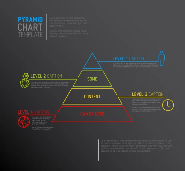 Modelo de diagrama gráfico de pirâmide — Vetor de Stock