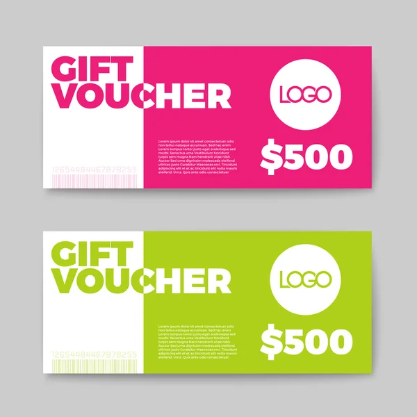 Aantal kaarten van de gift voucher — Stockvector