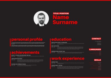 Minimalist cv özgeçmiş şablonu
