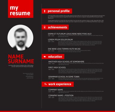 CV / şablon güzel tipografi ile devam