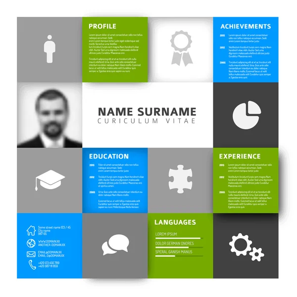 Resume template profile — Stock Vector