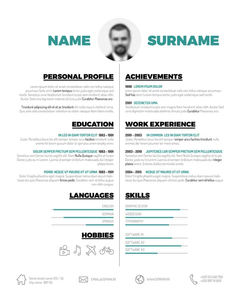 Minimalistische cv CV-template — Stockvector