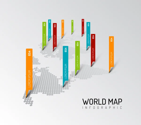 Luce Mappa del mondo — Vettoriale Stock