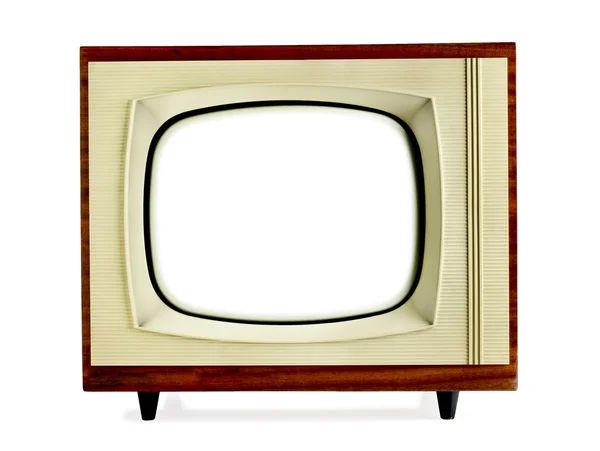 Televisión vintage con pantalla en blanco —  Fotos de Stock