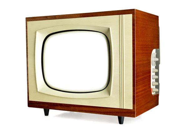 Televisión vintage con pantalla en blanco —  Fotos de Stock