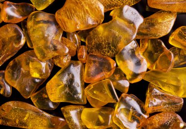 Siyah arkaplanda kehribar