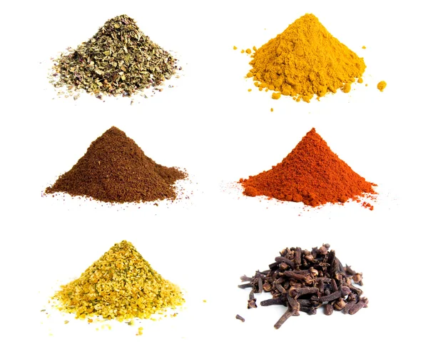 Variety of colorful grounds spices — Stock Photo, Image