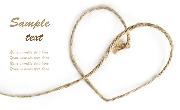 Верёвка в форме сердца на белом — стоковое фото